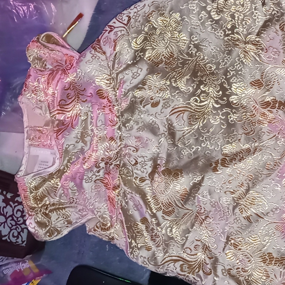 H&M gold brocade dress